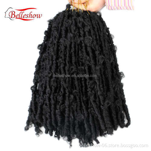 Hot sell  New Trendy African Hairstyle Beautiful Butterfly faux Locs Crochet Braiding butterfly locs